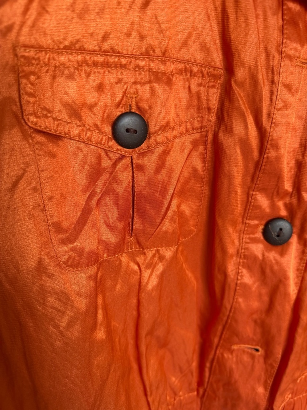 Ruby Rd. Shiny Orange Bomber Jacket - Picture 2 of 7
